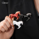 Lapel Enamel Pin Diamond Vintage Horse Brooch