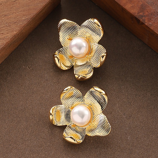 Floral Elegant Studs Pearl Earrings Vacation