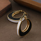 Minimalist Hepburn Earrings Vintage Chic Enamel Hoops