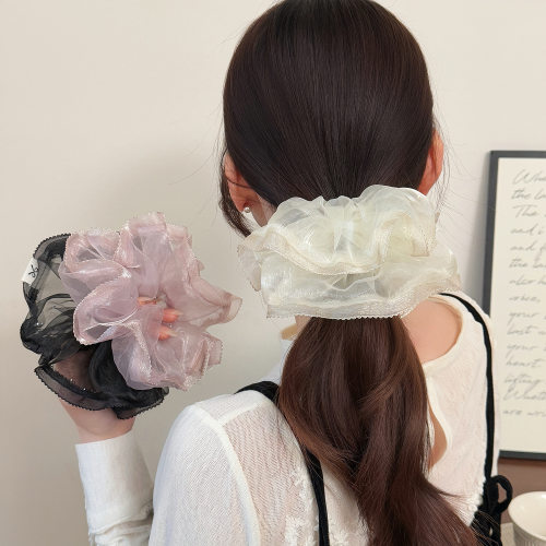 清新甜美欧根纱网纱大肠发圈