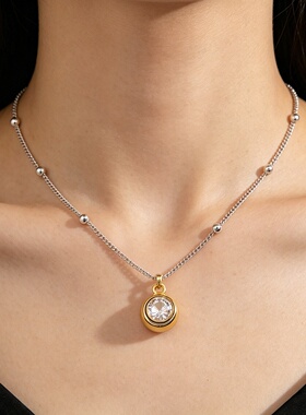 Gold Pendant Necklace, Chinese Minimalist Chain