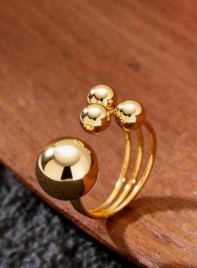 Geometric Sphere Ring, Minimalist Adjustable Jewelry