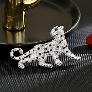 Animal Diamond Vintage Lapel Unisex Leopard Pin Brooch