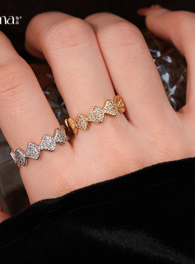 简约锆石几何开口戒指