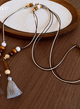 波西米亚民族风串珠木珠流苏项链