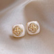 Cross Vintage Studs French Square Zircon Luxury Earrings