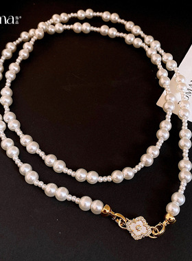 长款珍珠项链配饰女秋冬毛衣链