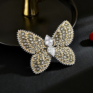 Zirconia Butterfly Brooch for Women, Elegant Coat Lapel Pin