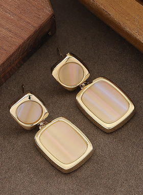 Geometric Acrylic Hoops, Ins Style Minimalist Earrings