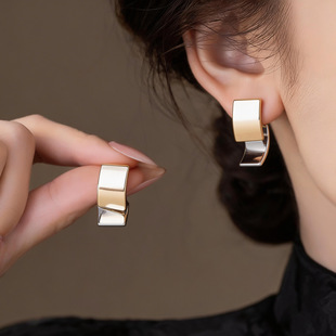 Chic Metal Studs Minimalist Bold Square Earrings