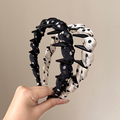 Korean Polka Dot Wavy Headband Chic Hair Accessory
