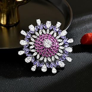 Diamond Anti Gap Luxury Pin Brooch Lapel Chic Sunflower