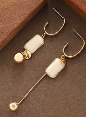 Asymmetric Fringe Earrings, Hong Kong Style Face Slim Hoops