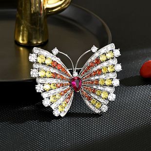 Diamond Butterfly Brooch, Minimalist Elegant Coat Lapel Pin