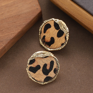 Pony Hoops Hair Vintage Earrings French Luxury Leopard