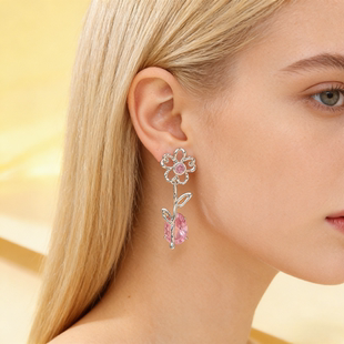 Minimalist Hollow Studs Bold Zircon Floral Earrings