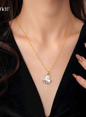 简约本命年滴油小马项链