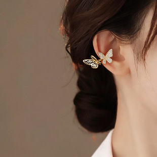 Cuffs Ear Butterfly Ons Minimalist Clip Zircon Metal
