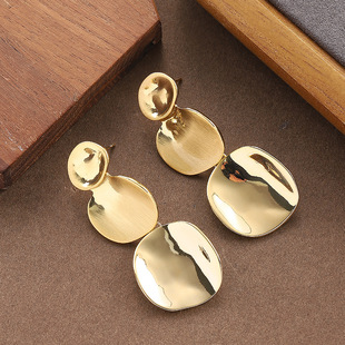 Circle Drop Earrings Long Statement Bold Geometric