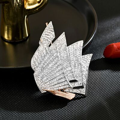 超闪氧化锆时尚一帆风顺胸针