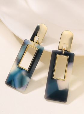 Geometric Long Earrings, Minimalist Chic Everyday Studs