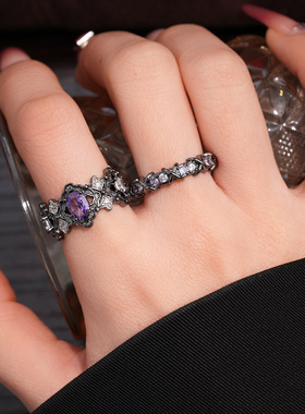 Vintage Oval Ring, Zircon Cross Border Minimalist Jewelry