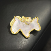 Pin Mother Horse Lucky Zodiac Brooch Pearl Bag Coin