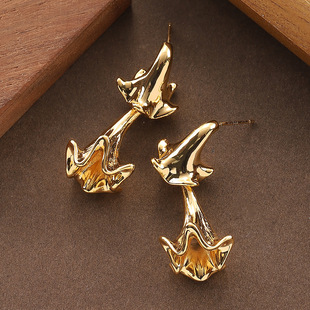 Flower Luxury Earrings Design Stud Horn Double