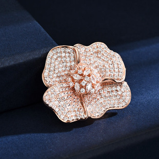 Magnetic Brooch Elegant Spring Pin Diamond Lapel Flower