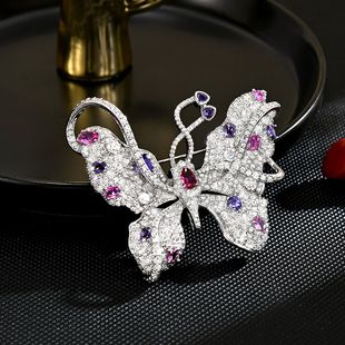 Luxury Zircon Butterfly Brooch Sparkling Crystal Pin