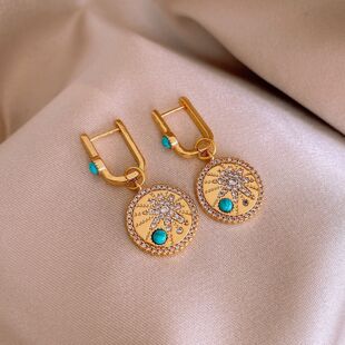 Minimalist Ethnic Cuffs Vintage Zircon Circle Earrings
