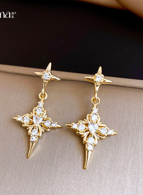 Korean Star Earrings, Zircon Luxury Minimalist Studs