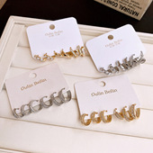 Gold Luxury Nail Cuffs 14K Minimalist Ear Zircon Earrings