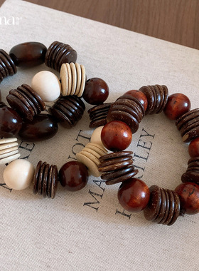 复古民族风圆形木质手链
