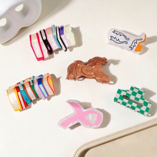 Cartoon Animal Claw Clip, Book Maple Leaf Hair Accessory