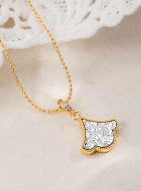 金银色双面小裙子碎冰冰项链