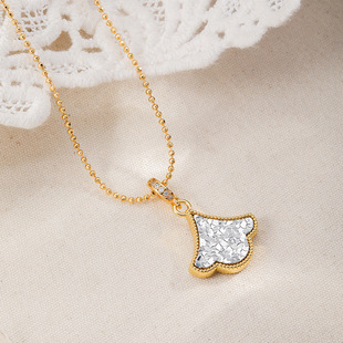 Double-Sided Ice Skirt Necklace Gold Silver Chic Luxury