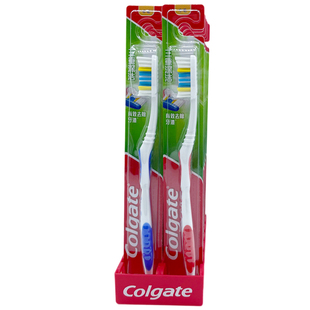 成人中毛耐用呵护牙龈清洁家庭 高露洁三重深洁中毛牙刷单支实惠装