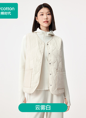 Purcotton/全棉时代 2025冬女士梭织夹棉马甲,POV254002