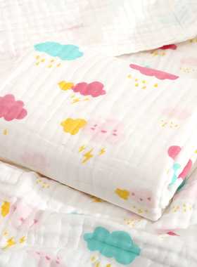 高密A类纯棉六层水洗纱布浴巾卡通儿童婴儿宝宝泡泡纱70/140cm