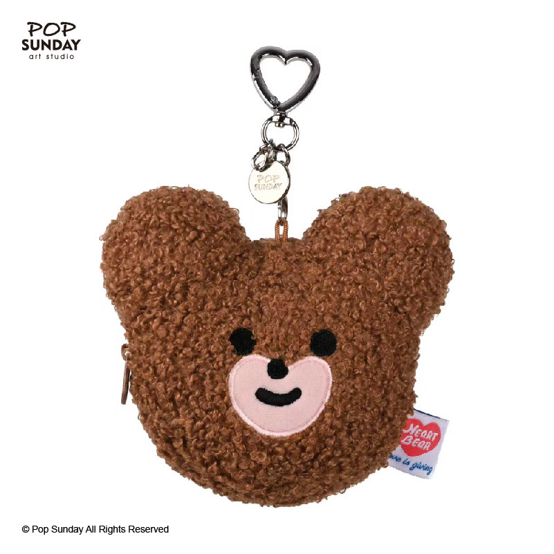 POP SUNDAY韩国爱心熊系列零钱包时尚创意包包装饰品挂件生日礼物