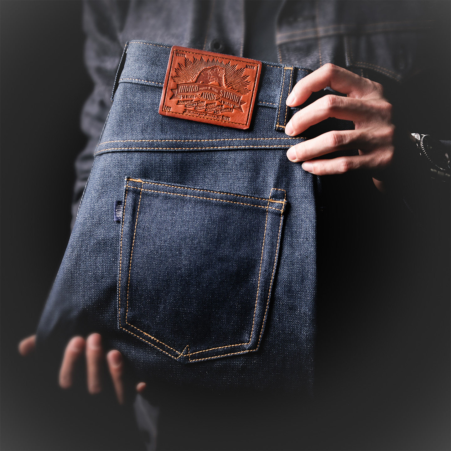 阿瞳牛社 ATONG美式原牛未脱浆13MWZ版型丹宁中腰直筒牛仔养牛裤