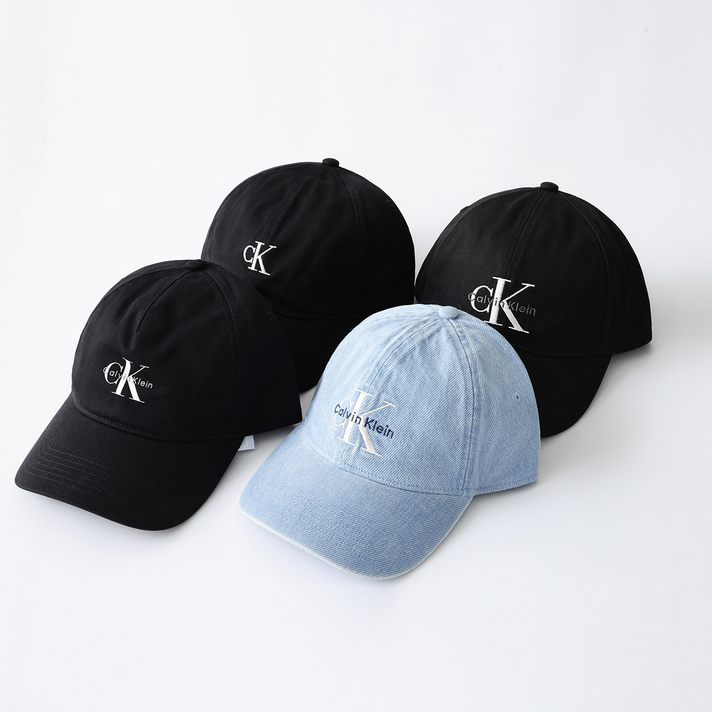 阿瞳牛社 Calvin Klein男女同款纯棉鸭舌帽弯檐字母印花棒球帽子