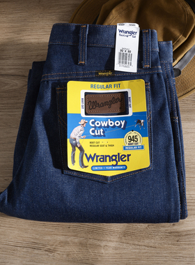 阿瞳牛社 Wrangler威格945未脱桨微喇牛仔裤高腰原牛长裤14.75OZ