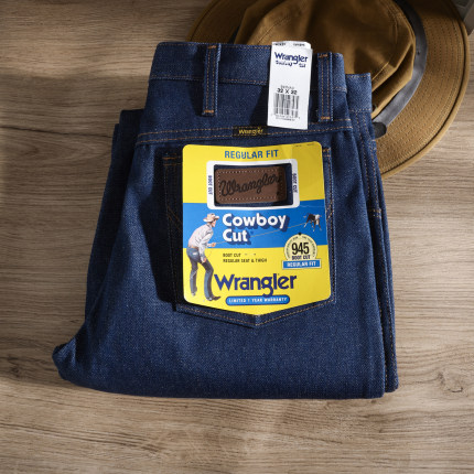 阿瞳牛社 Wrangler威格945未脱桨微喇牛仔裤高腰原牛长裤14.75OZ