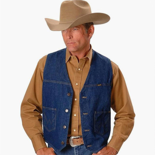 Wrangler威格黄石牛仔工装马甲