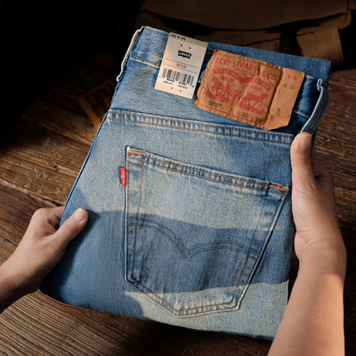 李维斯501男宽松直筒水洗牛仔裤