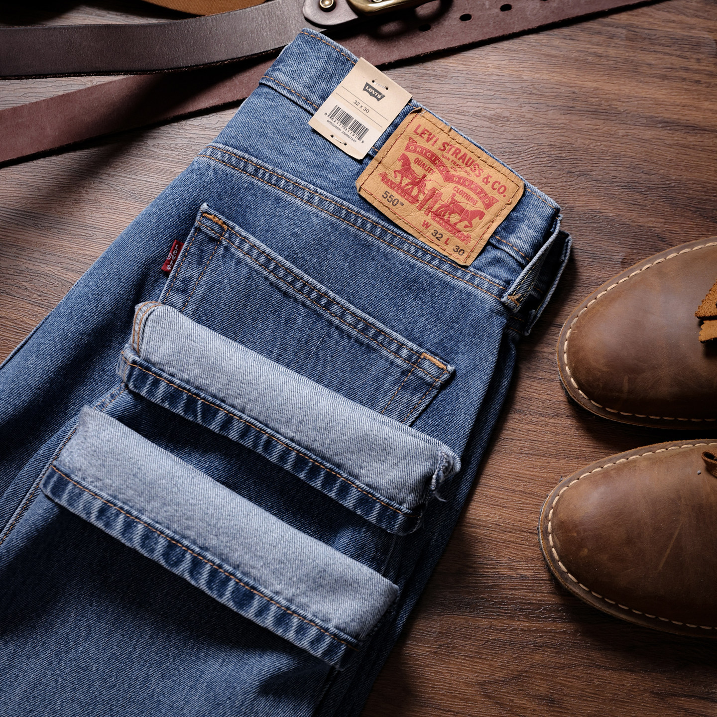 阿瞳牛社Levis李维斯550系列男士牛仔裤中腰直筒休闲百搭宽松长裤