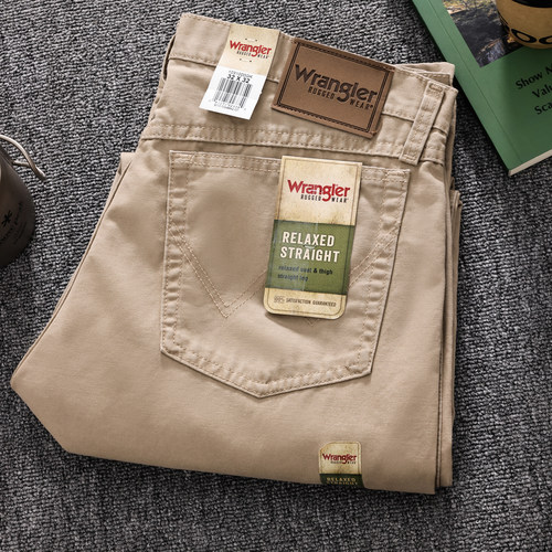 Wrangler威格男士直筒帆布牛仔裤