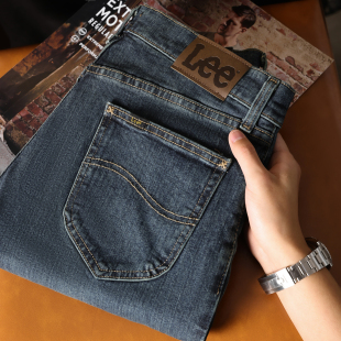 休闲百搭长裤 男士 春秋 LEE李中腰直筒微弹水洗牛仔裤 阿瞳牛社美版